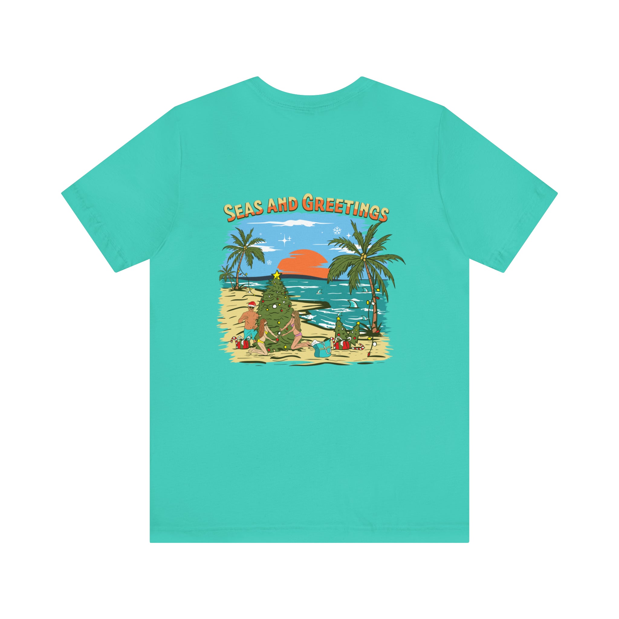 Seas and Greetings Unisex Short Sleeve Beach Tee
