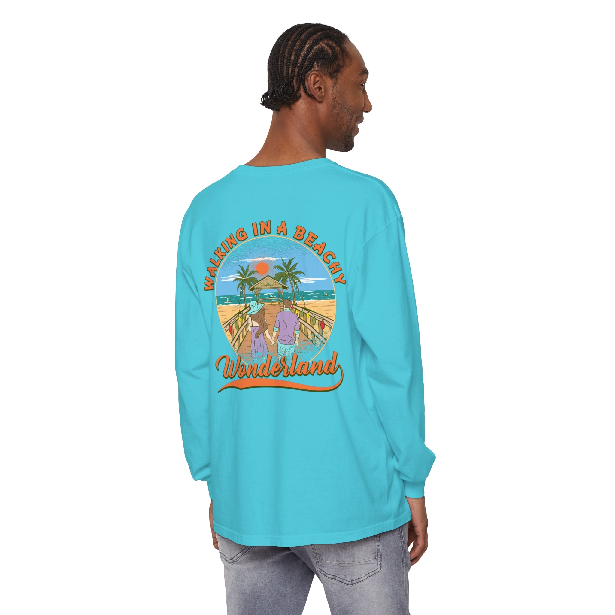 Walking in a Beachy Wonderland Unisex Long Sleeve Beach Tee