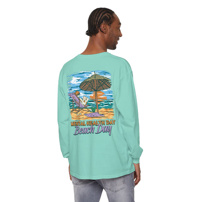 Mental Health Day Beach Day Unisex Long Sleeve Beach Tee