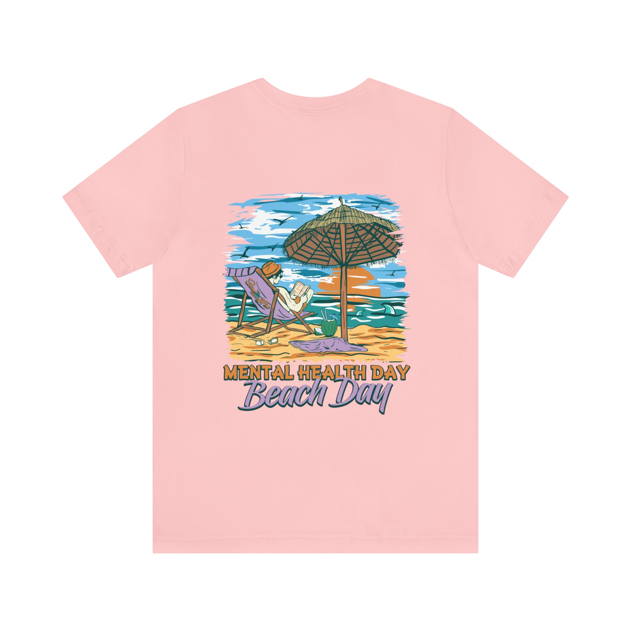 Mental Health Day Beach Day Unisex Short Sleeve Beach Tee