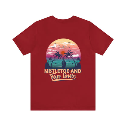 Mistletoe and Tan Lines Unisex Short Sleeve Beach Tee