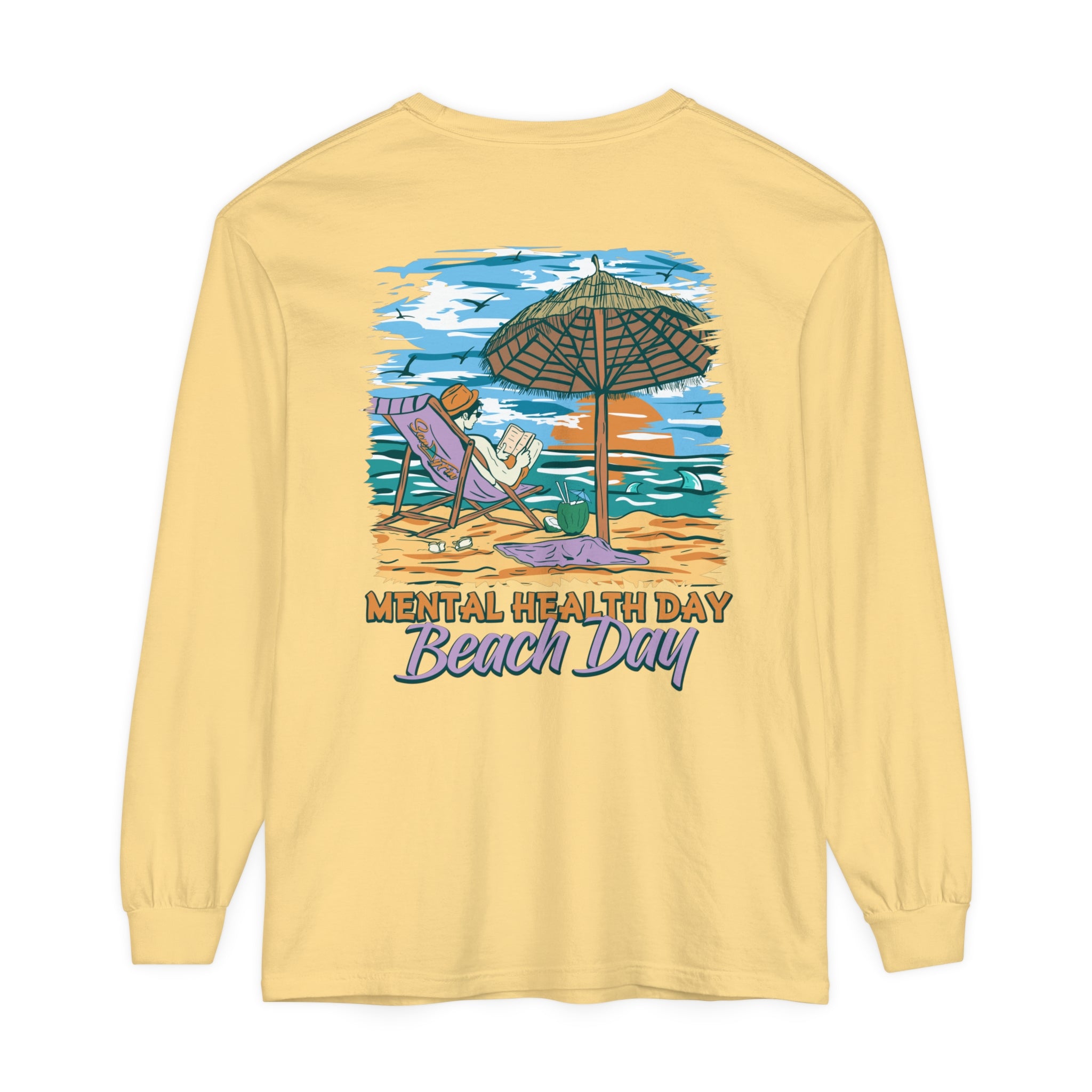 Mental Health Day Beach Day Unisex Long Sleeve Beach Tee