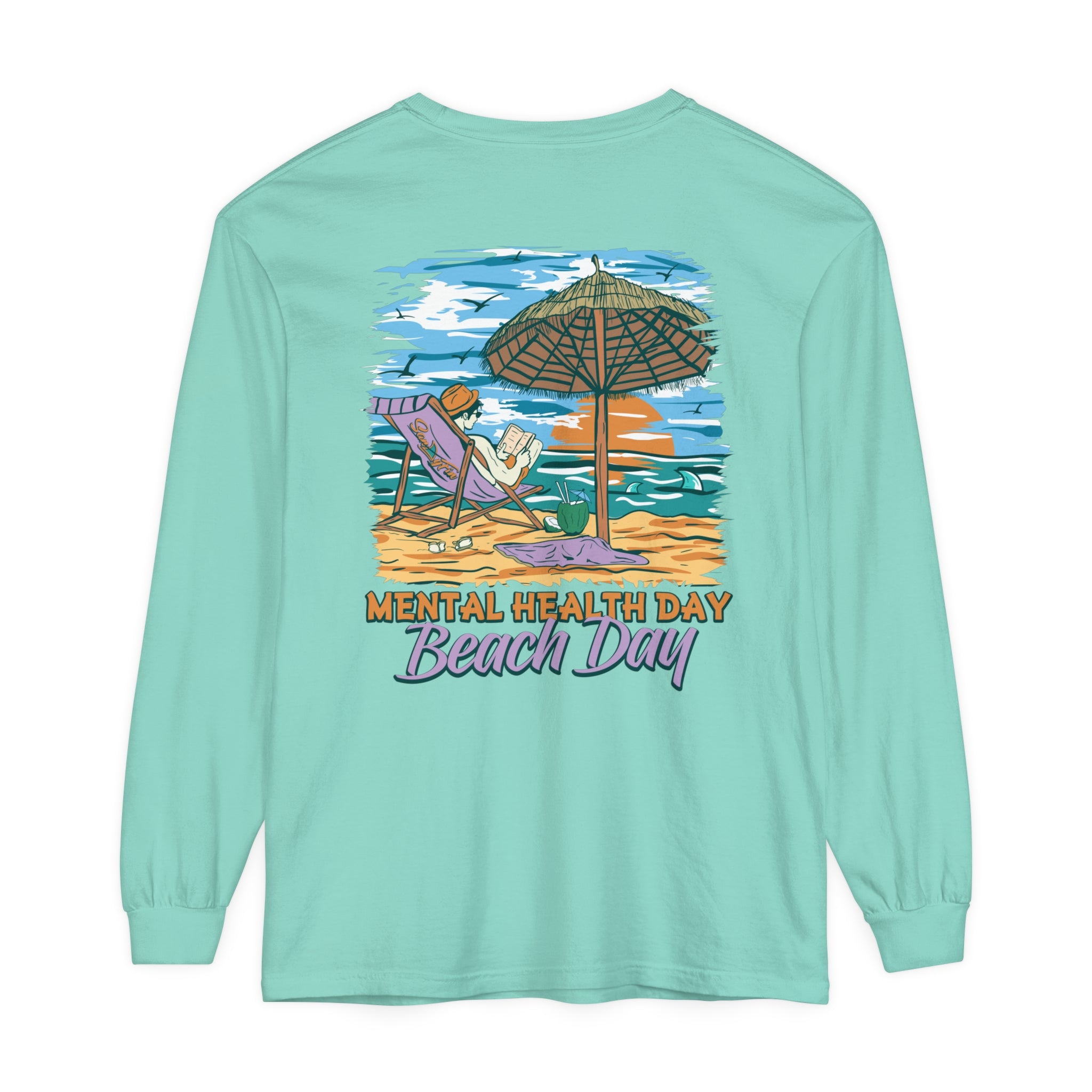 Mental Health Day Beach Day Unisex Long Sleeve Beach Tee