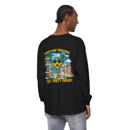 Hurricane Warning Epic Party Ahead Unisex Long Sleeve Beach Tee