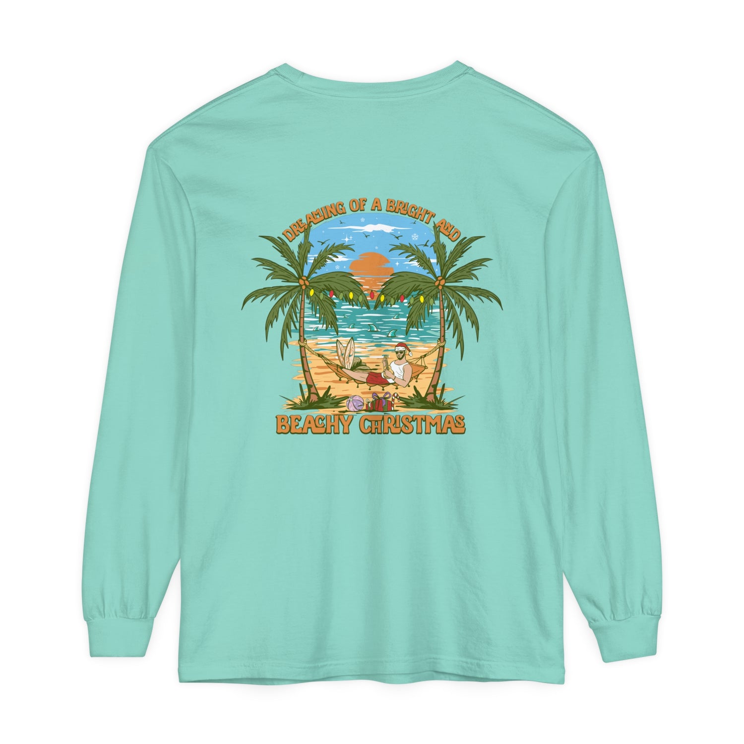 Dreaming of a Bright and Beachy Christmas Unisex Long Sleeve Beach Tee