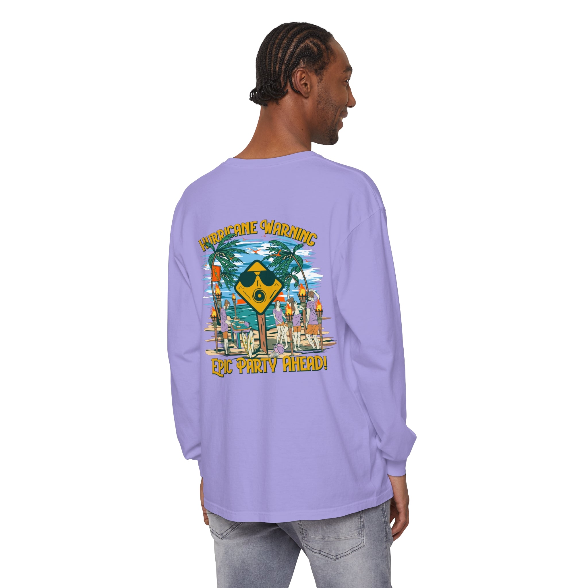 Hurricane Warning Epic Party Ahead Unisex Long Sleeve Beach Tee