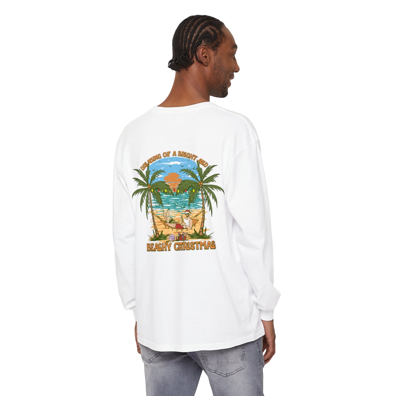 Dreaming of a Bright and Beachy Christmas Unisex Long Sleeve Beach Tee