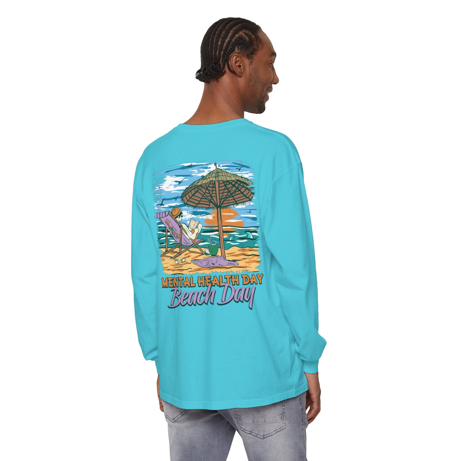 Mental Health Day Beach Day Unisex Long Sleeve Beach Tee