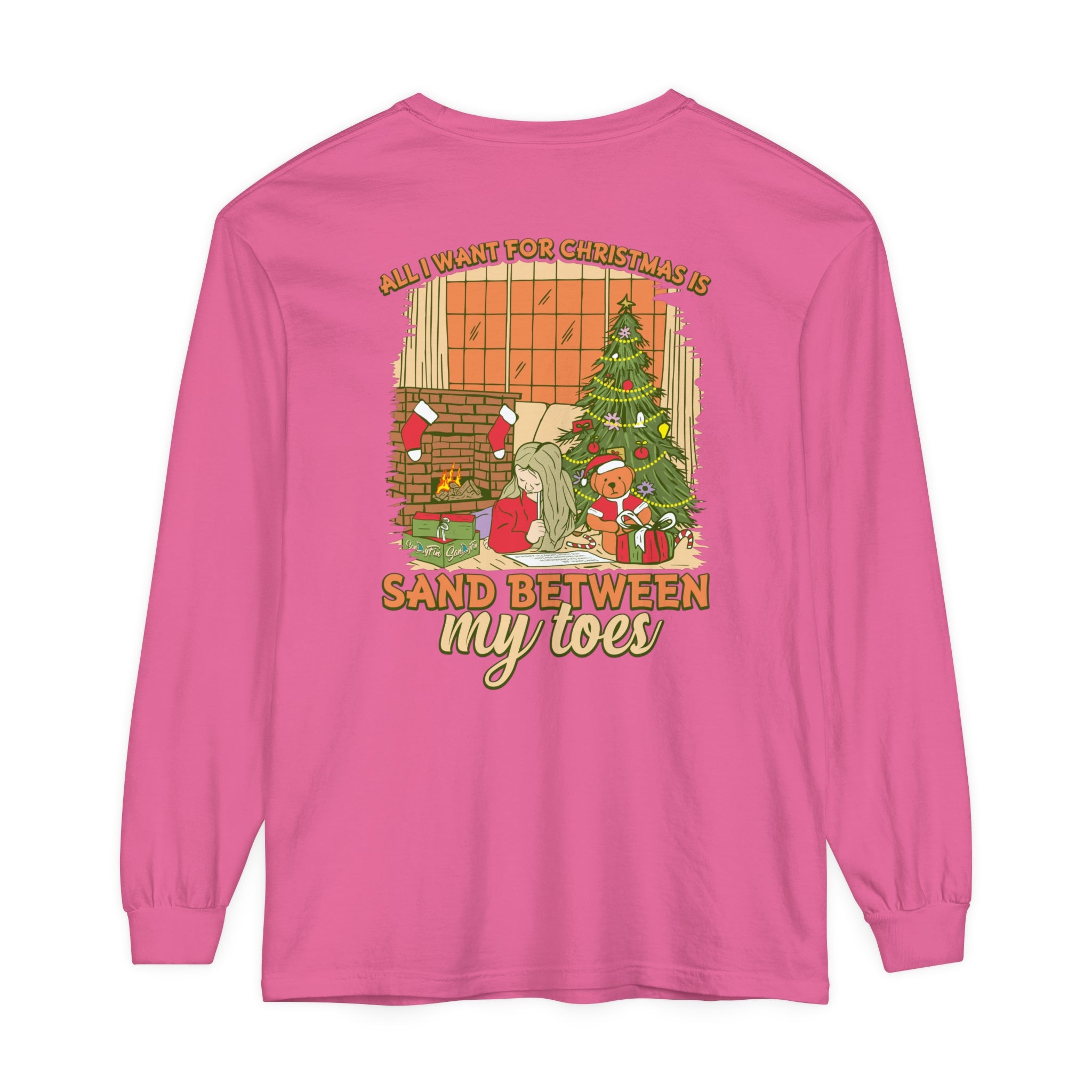 All I Want For Christmas Is Sand Between My Toes Unisex Long Sleeve Beach Tee