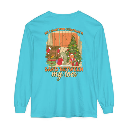 All I Want For Christmas Is Sand Between My Toes Unisex Long Sleeve Beach Tee