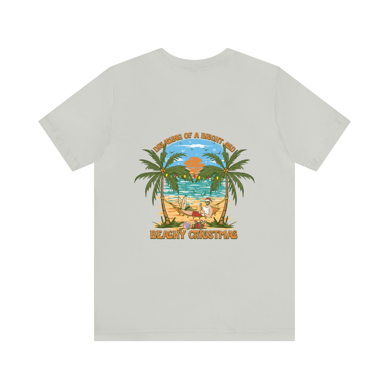 Dreaming of a Bright and Beachy Christmas Unisex Short Sleeve Beach Tee