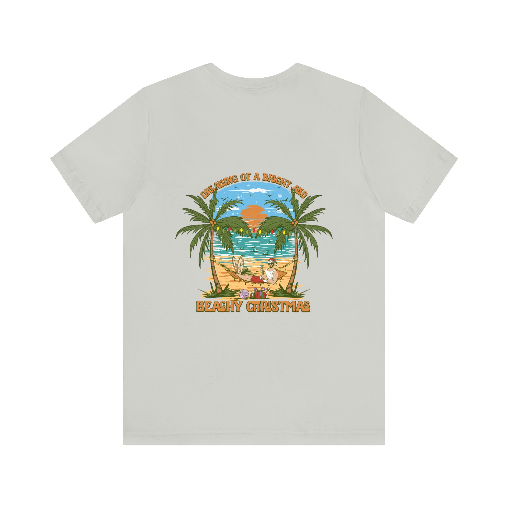 Dreaming of a Bright and Beachy Christmas Unisex Short Sleeve Beach Tee