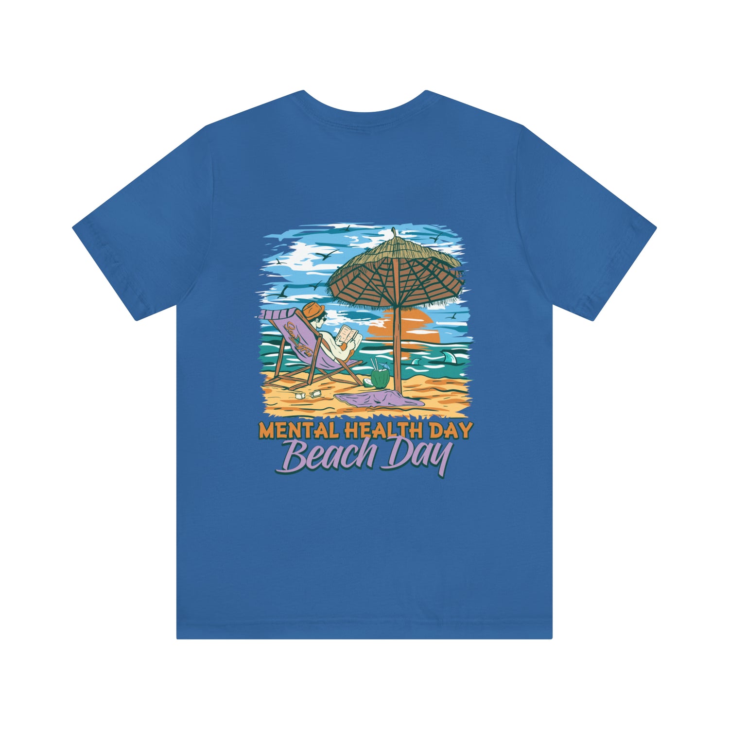 Mental Health Day Beach Day Unisex Short Sleeve Beach Tee