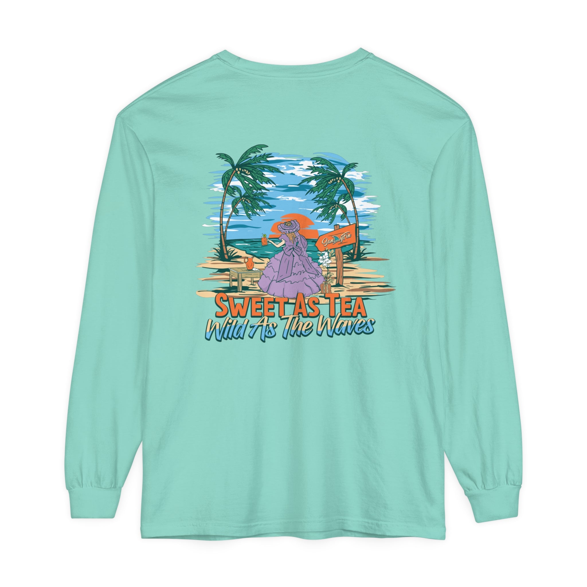 Sweet As Tea Wild As The Waves Unisex Long Sleeve Beach Tee