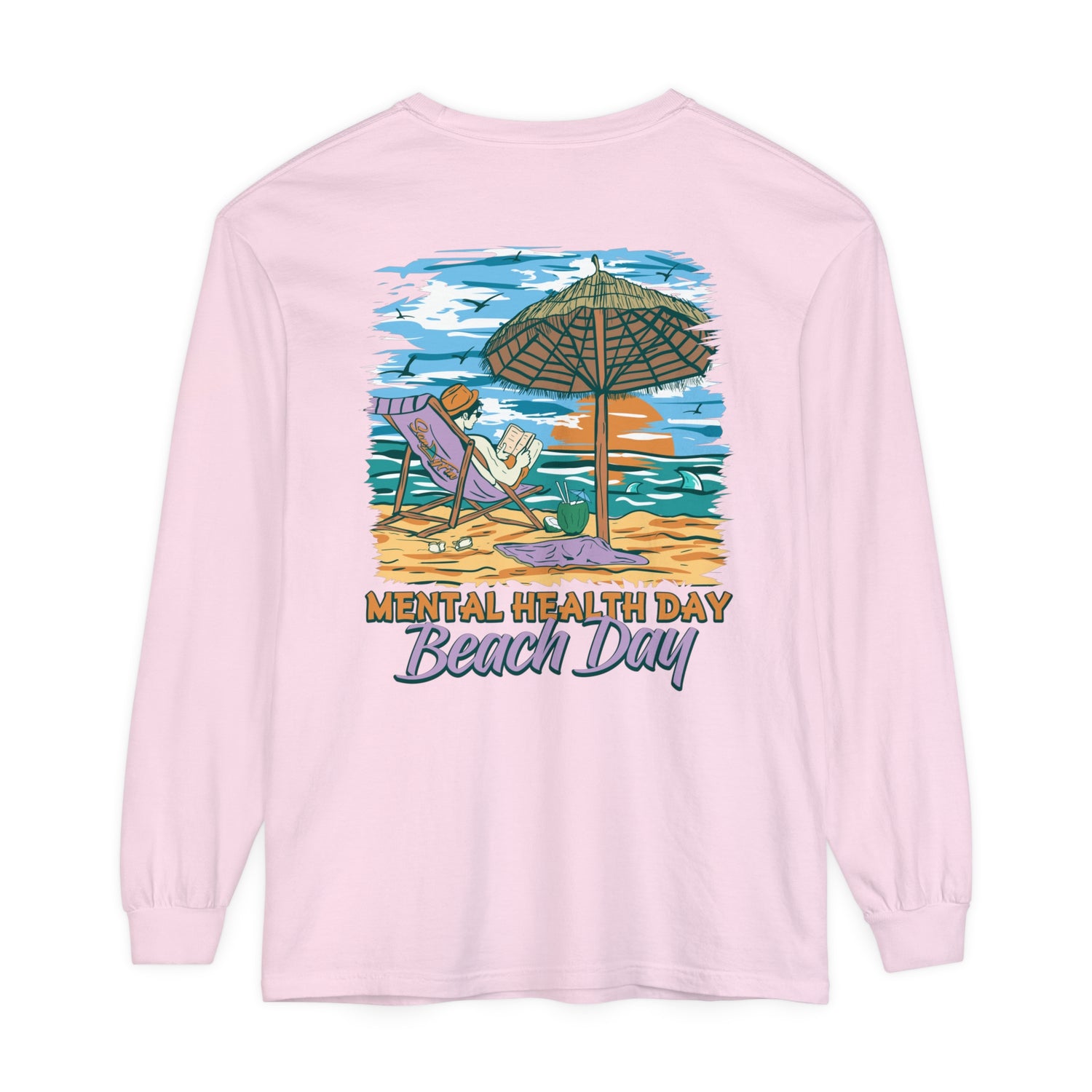 Mental Health Day Beach Day Unisex Long Sleeve Beach Tee