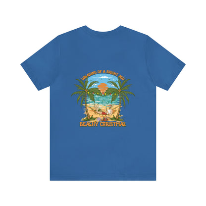 Dreaming of a Bright and Beachy Christmas Unisex Short Sleeve Beach Tee