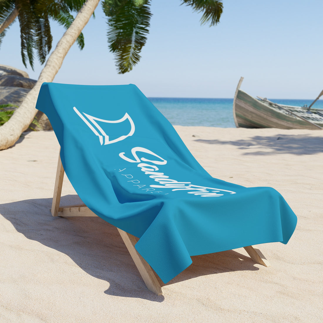 Sandy Fin Classic Logo Beach Towel