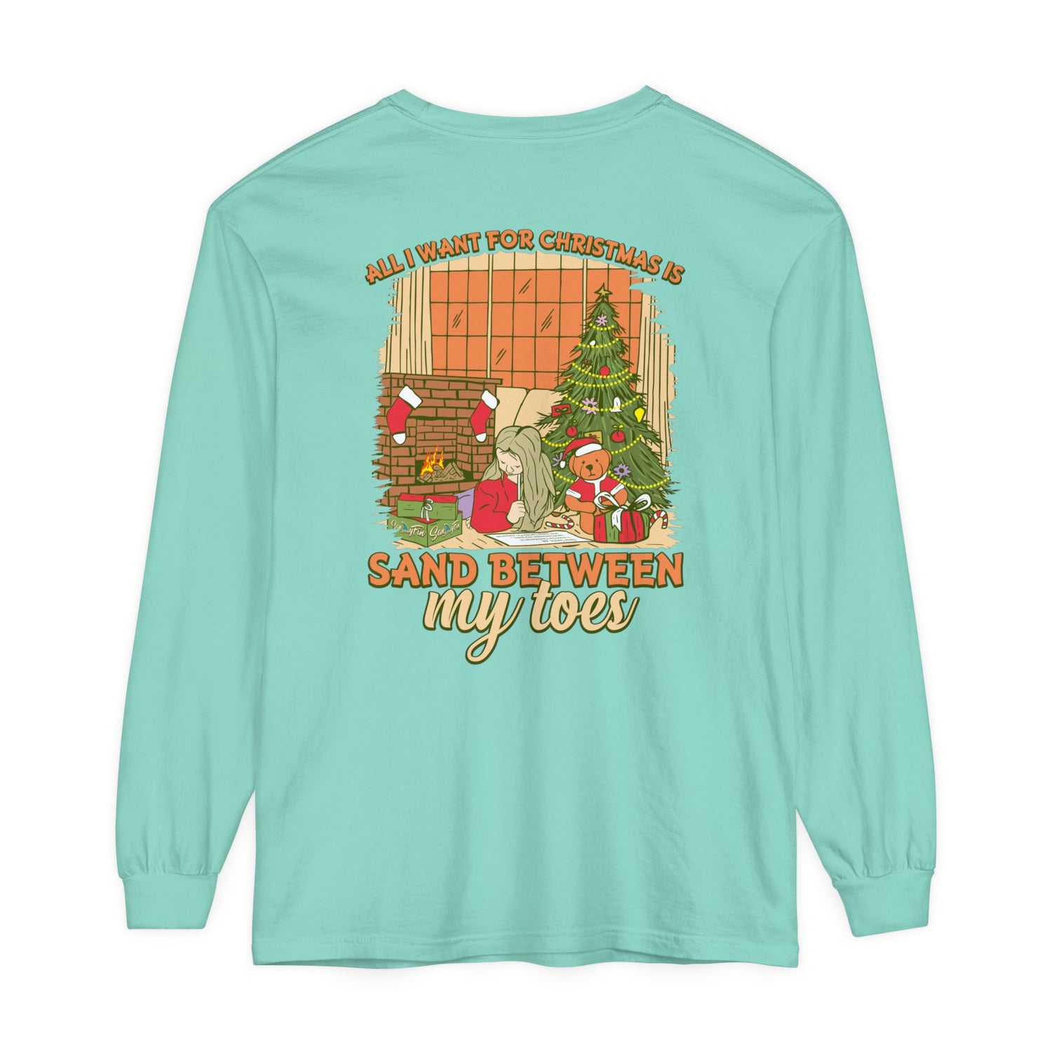 All I Want For Christmas Is Sand Between My Toes Unisex Long Sleeve Beach Tee