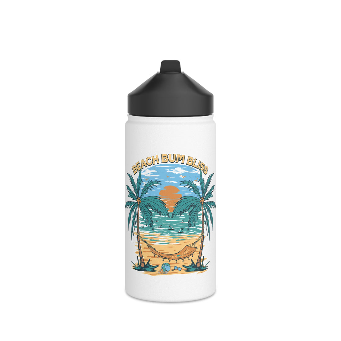 Beach Bum Bliss Stainless Steel Water Bottle Standard Lid