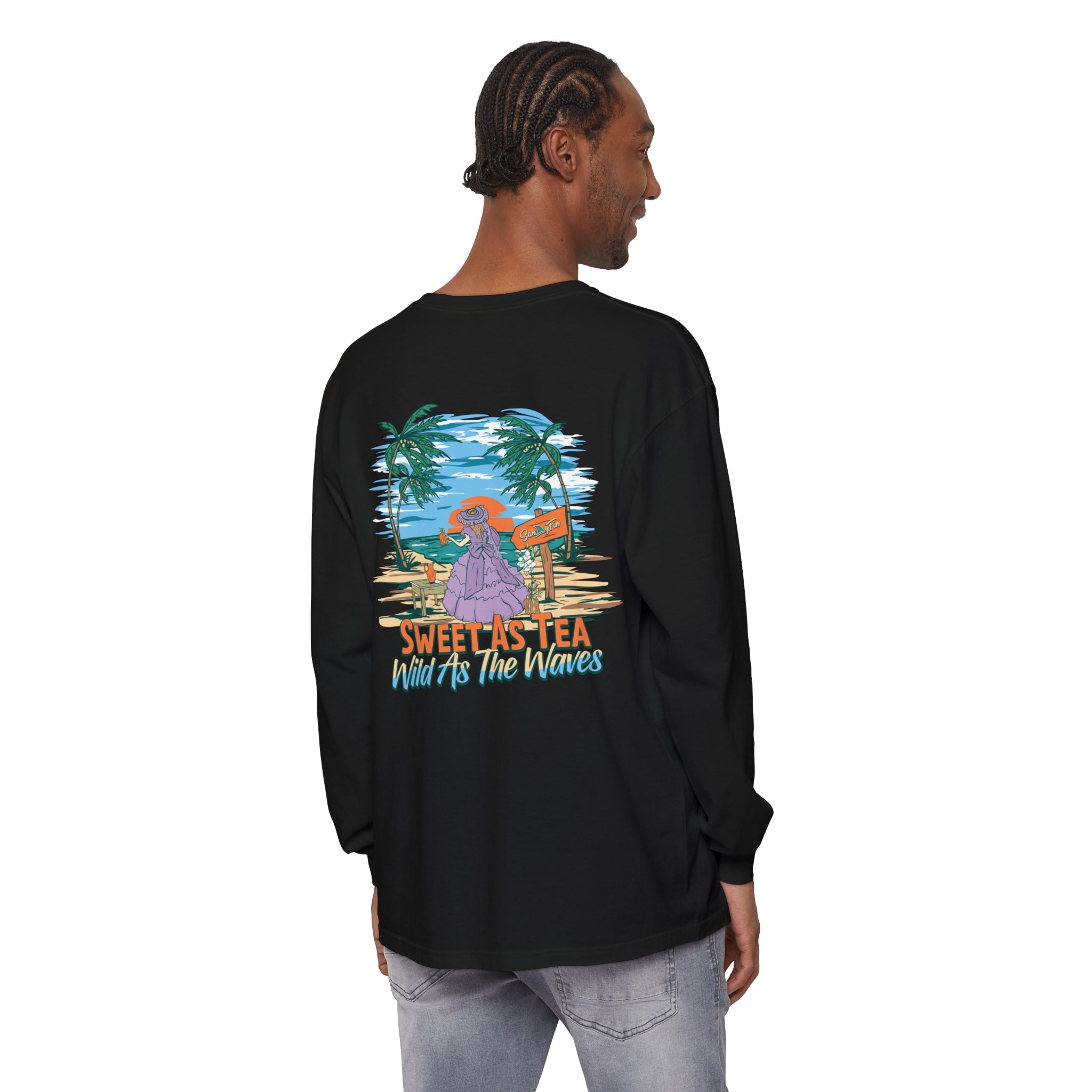 Sweet As Tea Wild As The Waves Unisex Long Sleeve Beach Tee