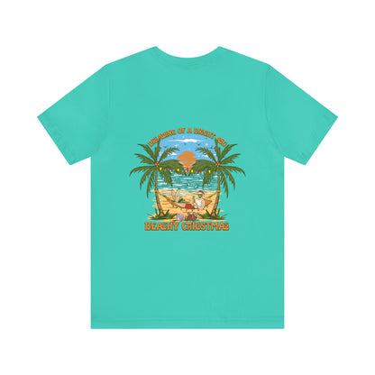 Dreaming of a Bright and Beachy Christmas Unisex Short Sleeve Beach Tee