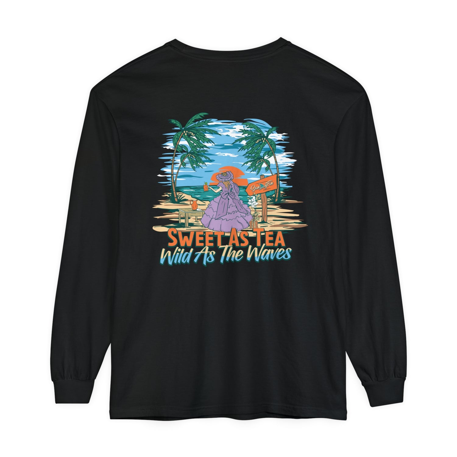 Sweet As Tea Wild As The Waves Unisex Long Sleeve Beach Tee