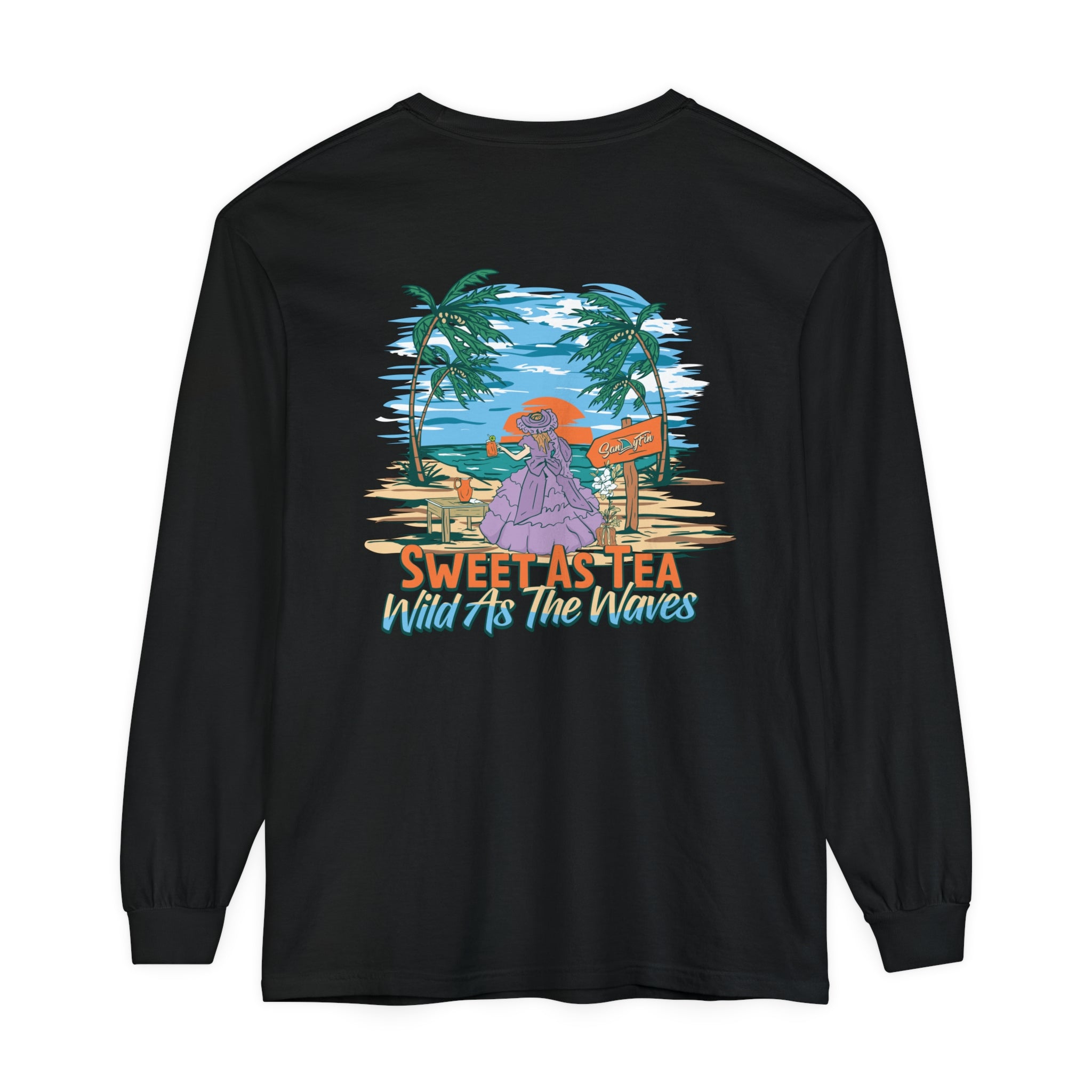 Sweet As Tea Wild As The Waves Unisex Long Sleeve Beach Tee