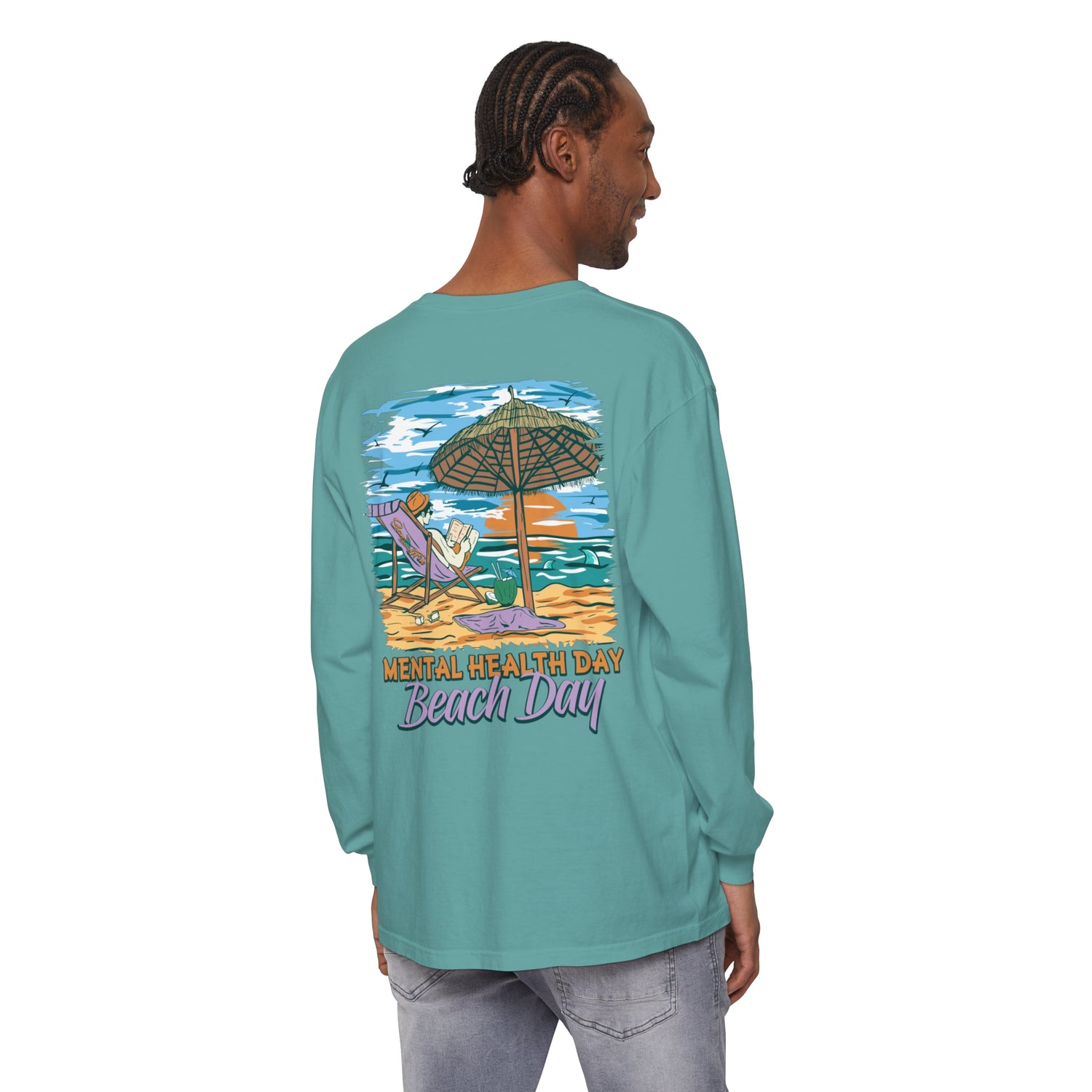 Mental Health Day Beach Day Unisex Long Sleeve Beach Tee