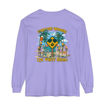 Hurricane Warning Epic Party Ahead Unisex Long Sleeve Beach Tee