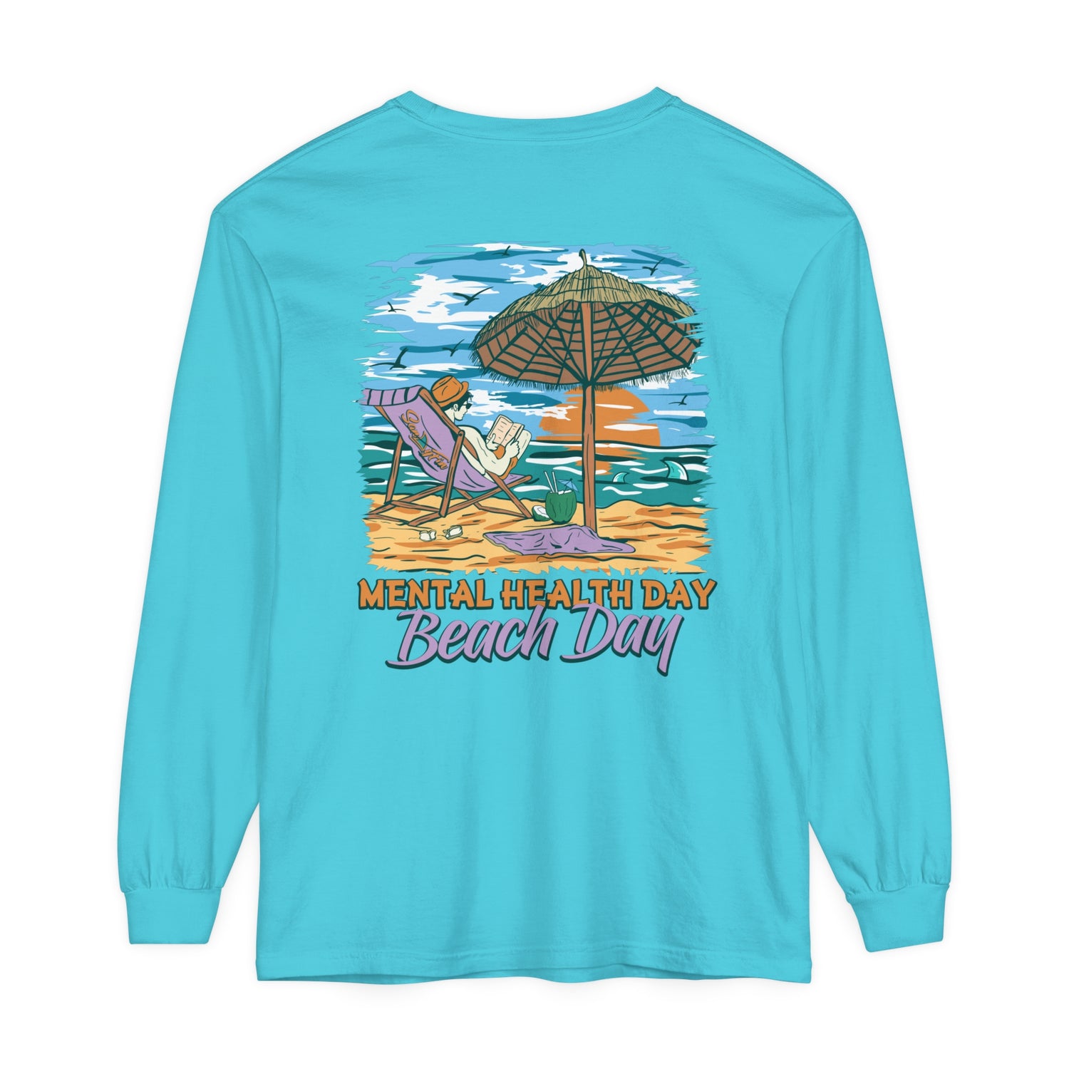 Mental Health Day Beach Day Unisex Long Sleeve Beach Tee