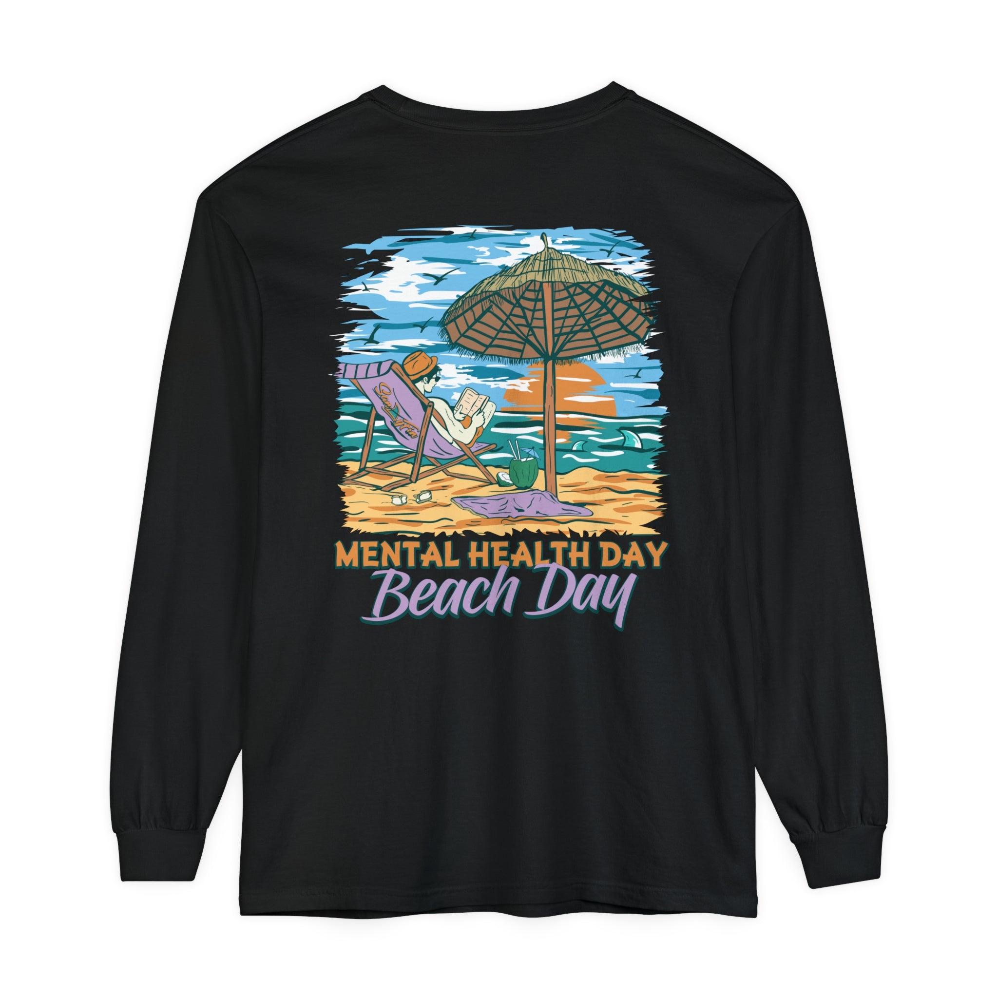 Mental Health Day Beach Day Unisex Long Sleeve Beach Tee