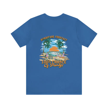 Hurricane Forecast 100% Chance of Party Unisex Beach Tee