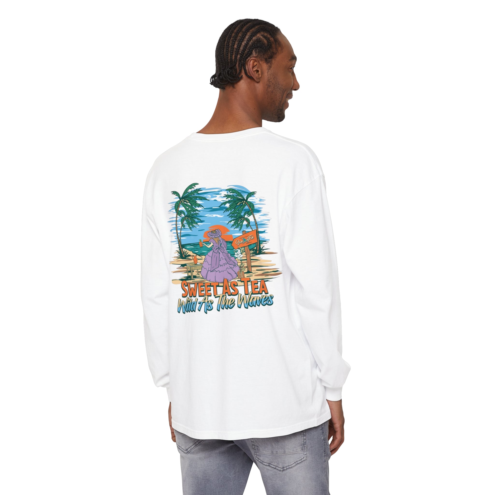 Sweet As Tea Wild As The Waves Unisex Long Sleeve Beach Tee