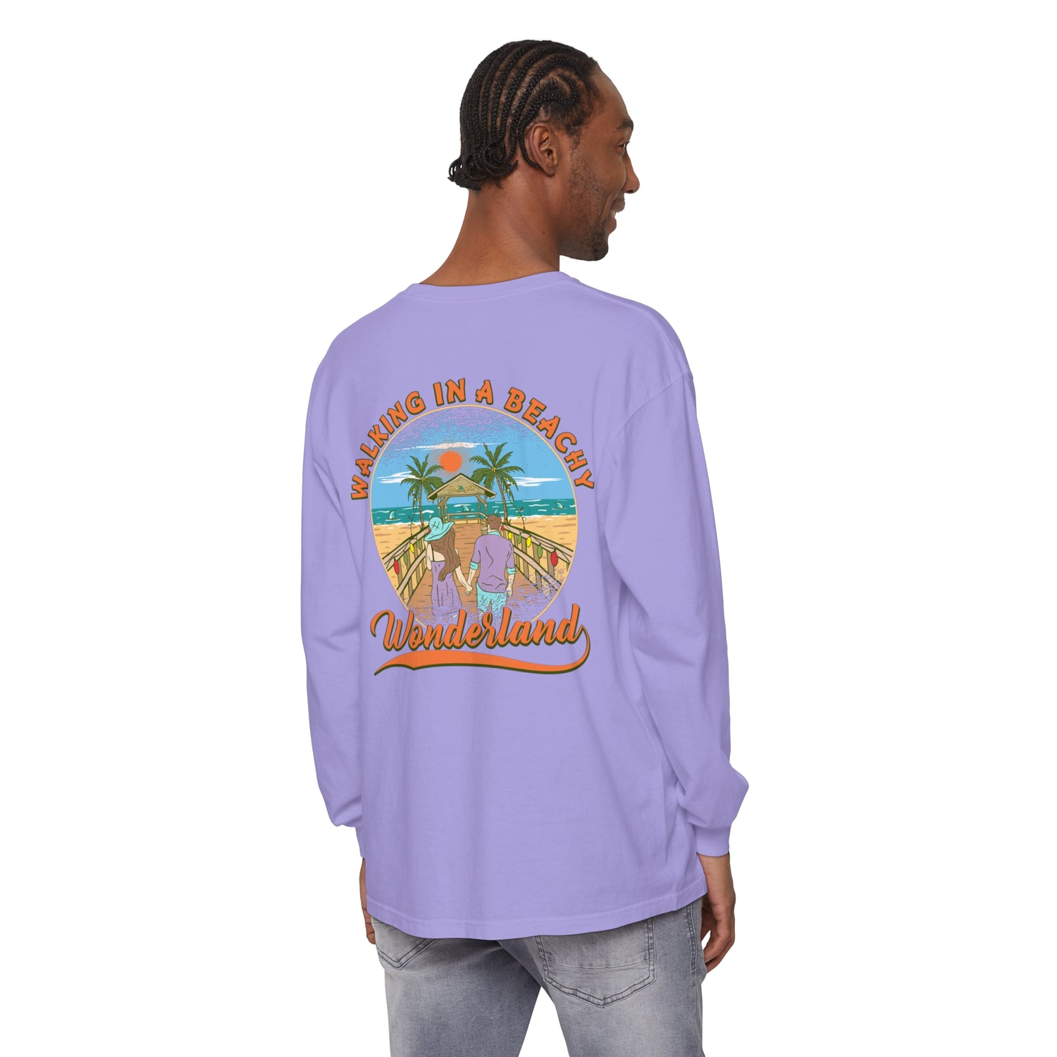 Walking in a Beachy Wonderland Unisex Long Sleeve Beach Tee