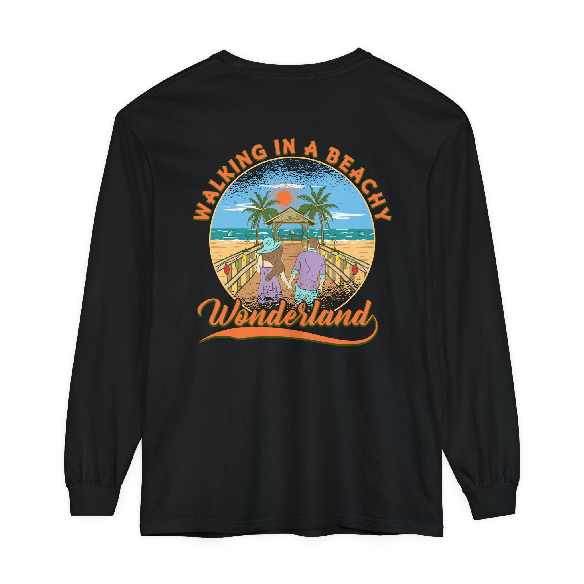 Walking in a Beachy Wonderland Unisex Long Sleeve Beach Tee