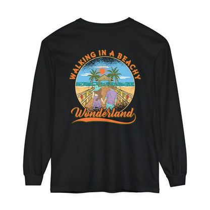 Walking in a Beachy Wonderland Unisex Long Sleeve Beach Tee