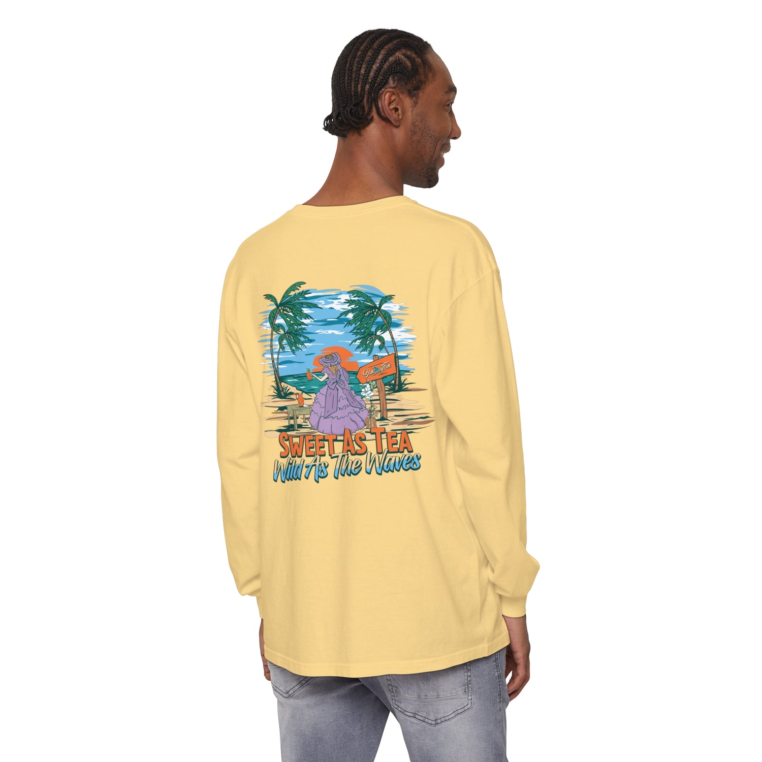 Sweet As Tea Wild As The Waves Unisex Long Sleeve Beach Tee