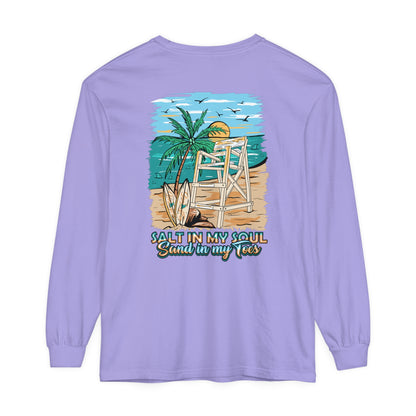 Salt In My Soul Sand In My Toes Unisex Long Sleeve Beach Tee