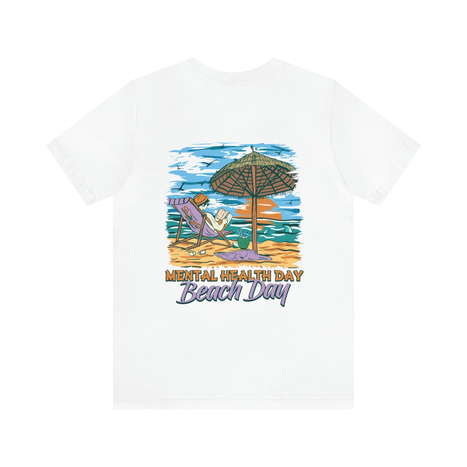 Mental Health Day Beach Day Unisex Short Sleeve Beach Tee