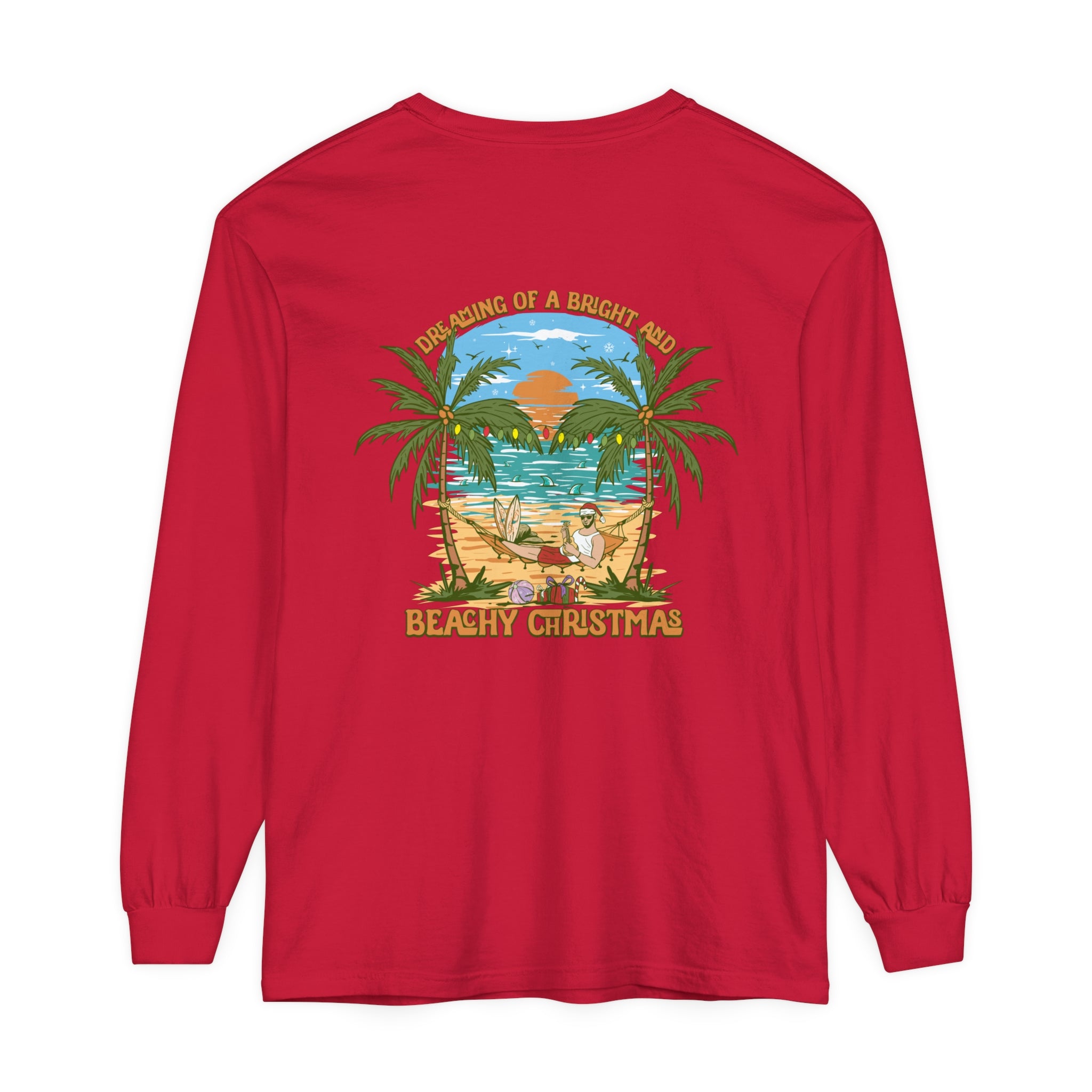 Dreaming of a Bright and Beachy Christmas Unisex Long Sleeve Beach Tee