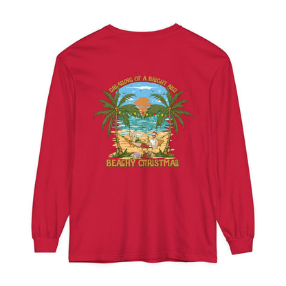 Dreaming of a Bright and Beachy Christmas Unisex Long Sleeve Beach Tee