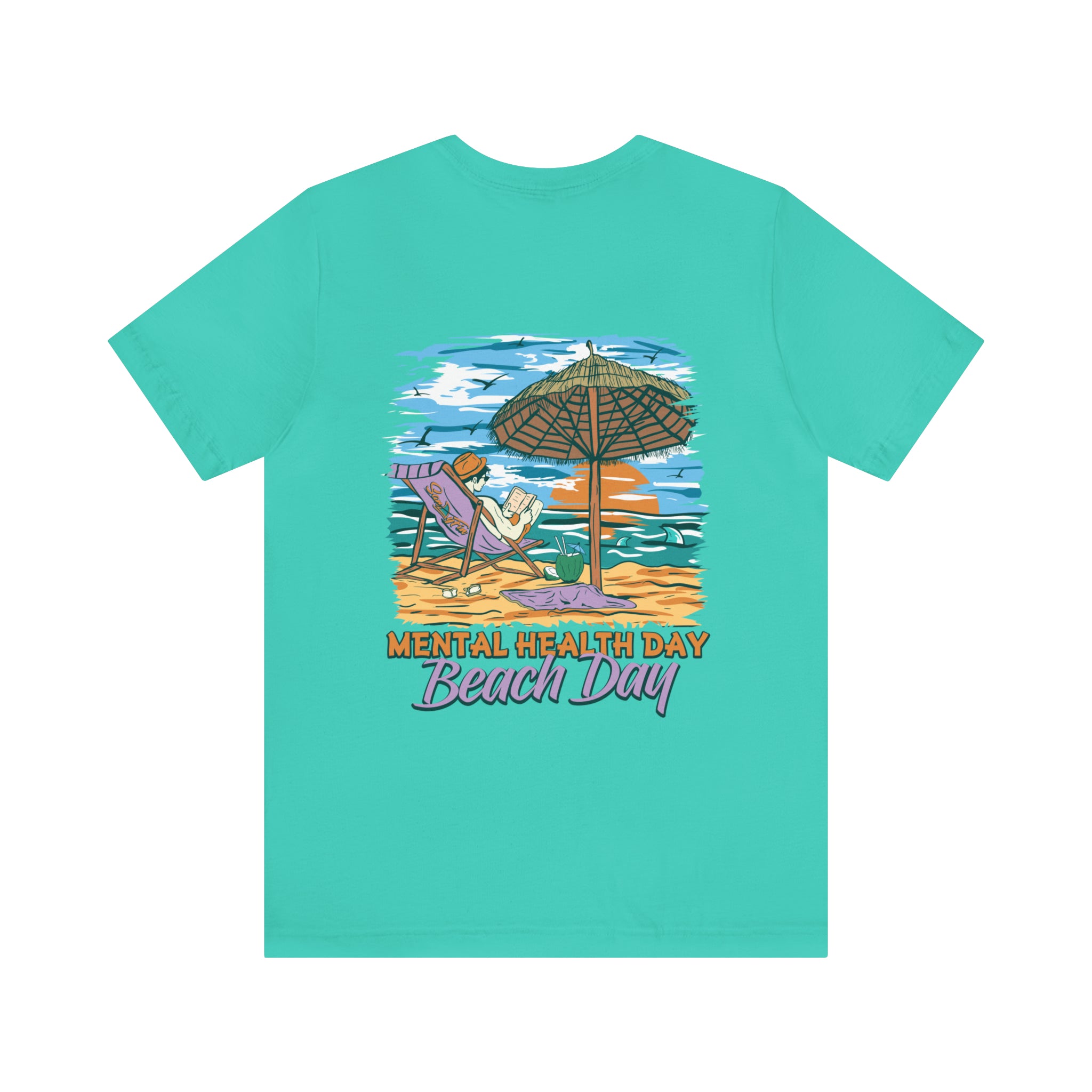 Mental Health Day Beach Day Unisex Short Sleeve Beach Tee