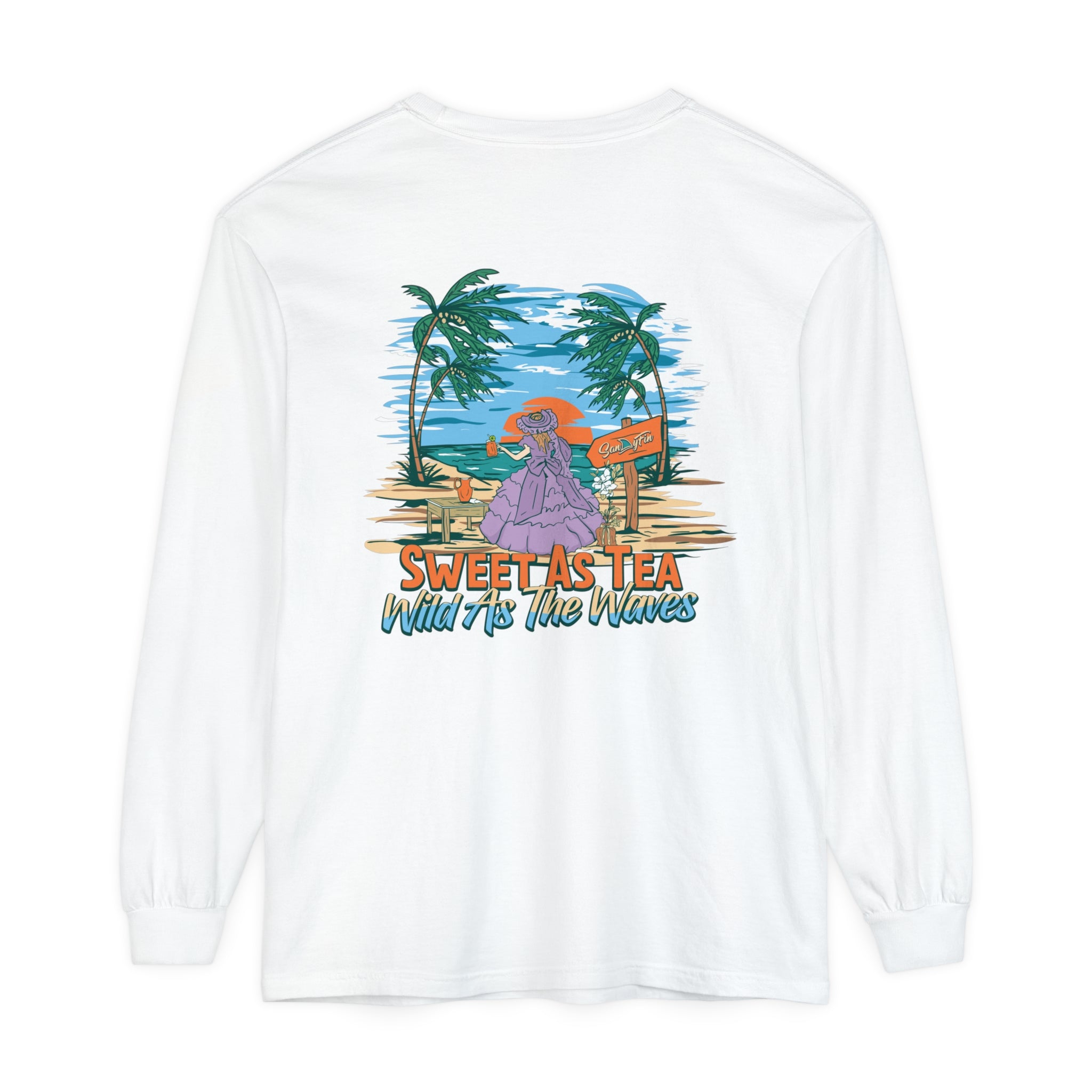 Sweet As Tea Wild As The Waves Unisex Long Sleeve Beach Tee