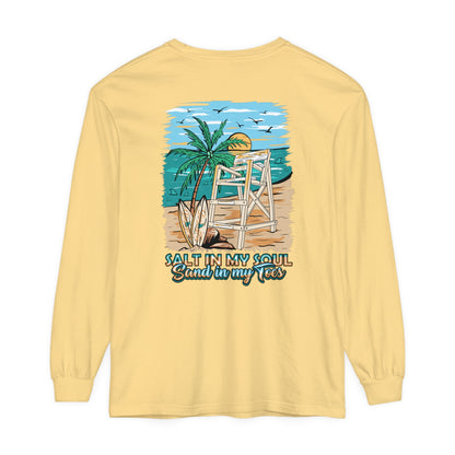 Salt In My Soul Sand In My Toes Unisex Long Sleeve Beach Tee