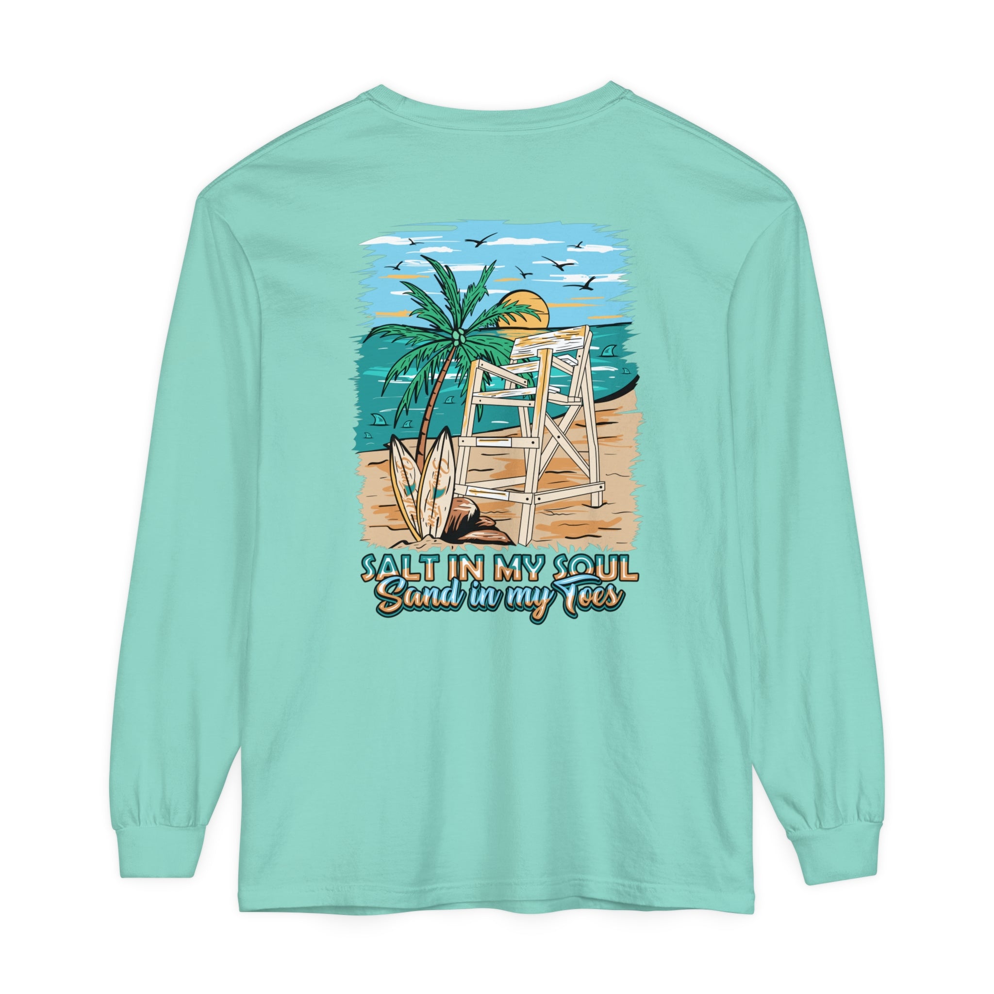 Salt In My Soul Sand In My Toes Unisex Long Sleeve Beach Tee