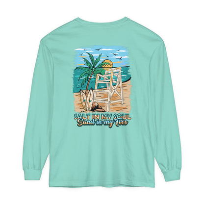 Salt In My Soul Sand In My Toes Unisex Long Sleeve Beach Tee