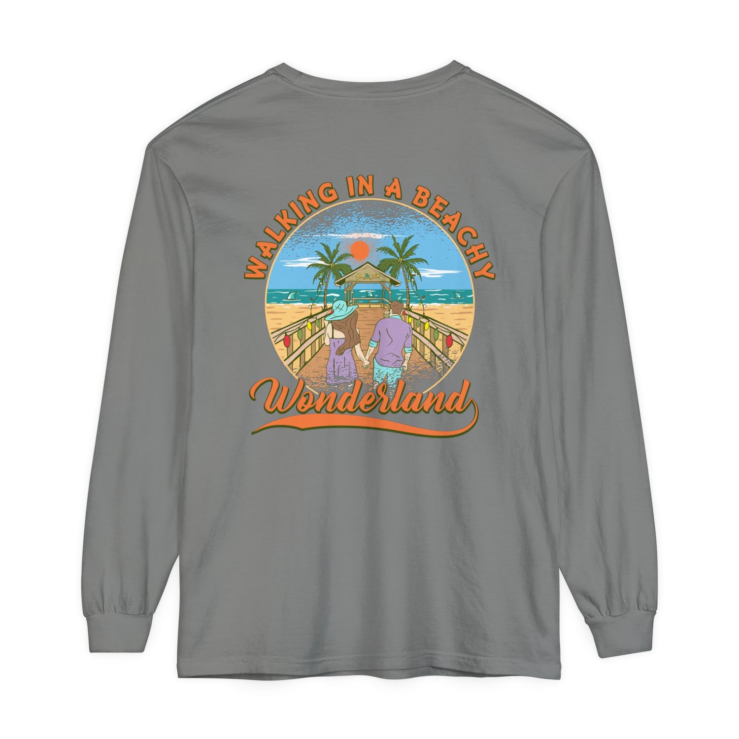 Walking in a Beachy Wonderland Unisex Long Sleeve Beach Tee