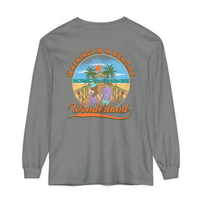 Walking in a Beachy Wonderland Unisex Long Sleeve Beach Tee