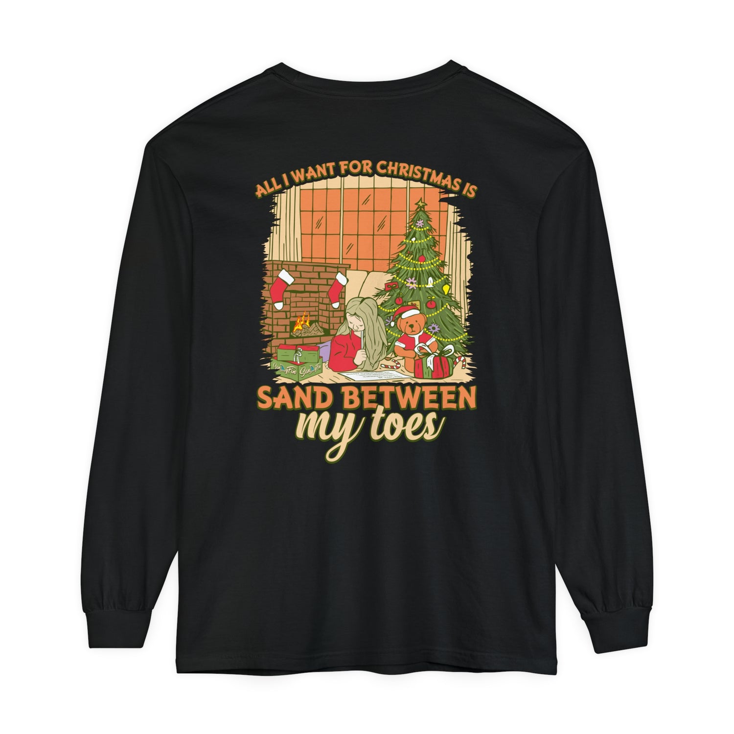 All I Want For Christmas Is Sand Between My Toes Unisex Long Sleeve Beach Tee