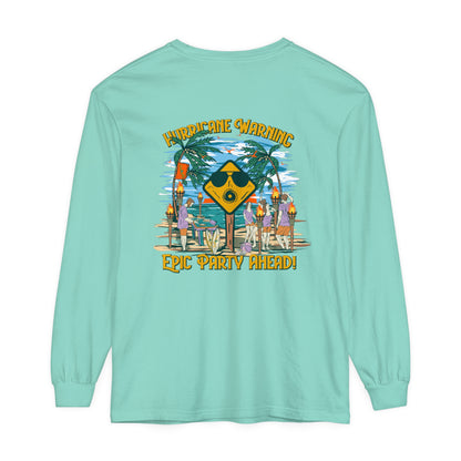 Hurricane Warning Epic Party Ahead Unisex Long Sleeve Beach Tee